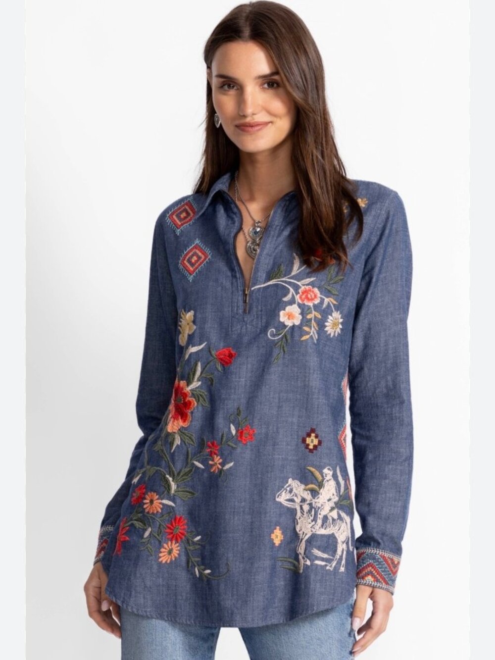 Johnny Was Zip Up Helena Tunic